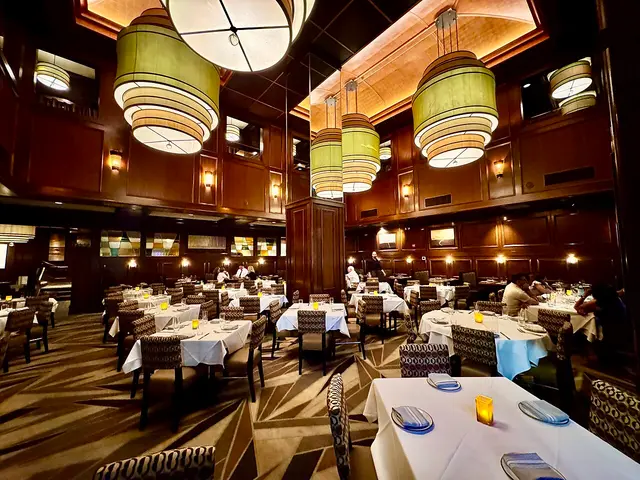 Interior dining area of a seafood restaurant in Philadelphia.