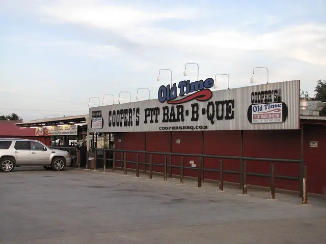 The exterior of a pit barbecue restaurant.
