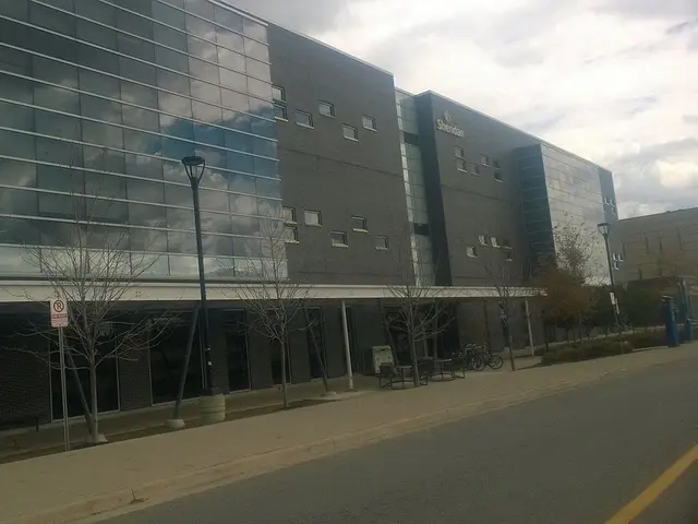 The modern glass and brick exterior of Sheridan College's Davis Campus building