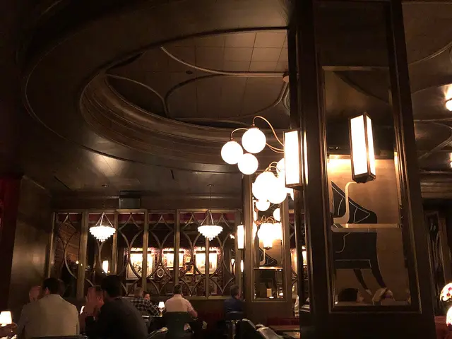 The dining room of a steakhouse restaurant in Las Vegas, Nevada.