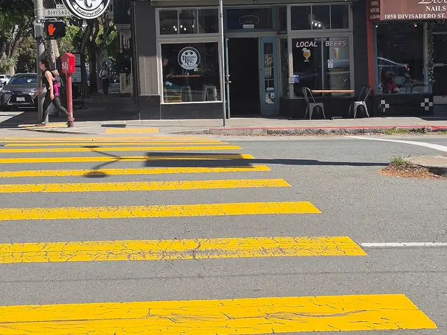 The exterior storefront of a pizza company in San Francisco.